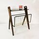 Modernist side table with newspaper rack, Ilse Mobel, Germany, 1960s.