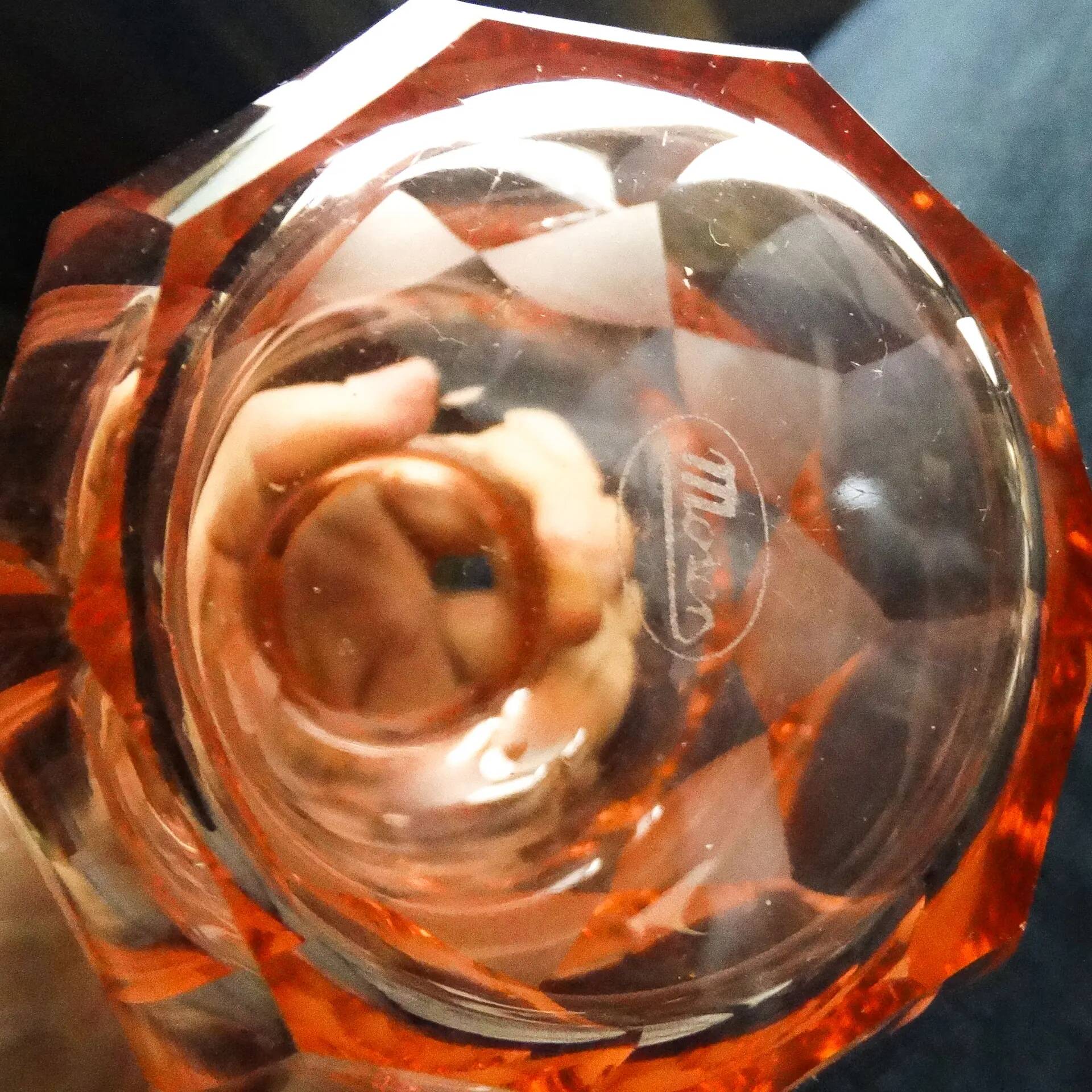 Art Deco vase, crystal, Moser, Czechoslovakia, 1930s