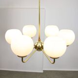 Mid-century Upward Sputnik Golden Chandelier, 60s