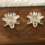 Pair of glass candlesticks