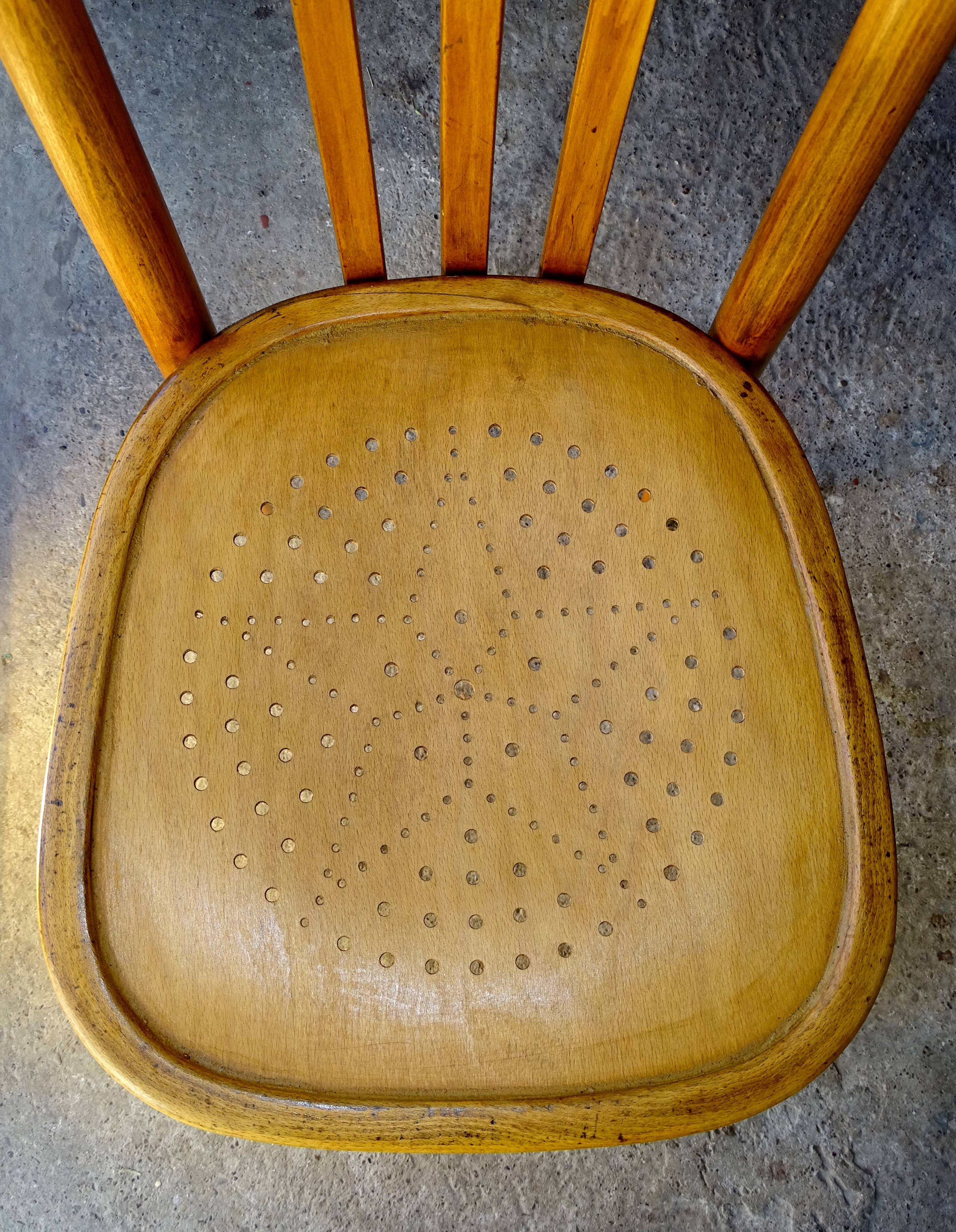 Lot of 2 chairs Fischel bistrot 1935 star seat