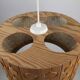 Pine Pendant Lamp – Cylindrical with Circle Pattern, Scandinavia – 1960s/1970s