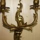Pair of antique French wall sconces, gilded and bronzed, from the 1920s.