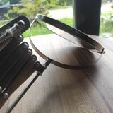 Chrome bathroom mirror, magnifying and extendable accordion, vintage