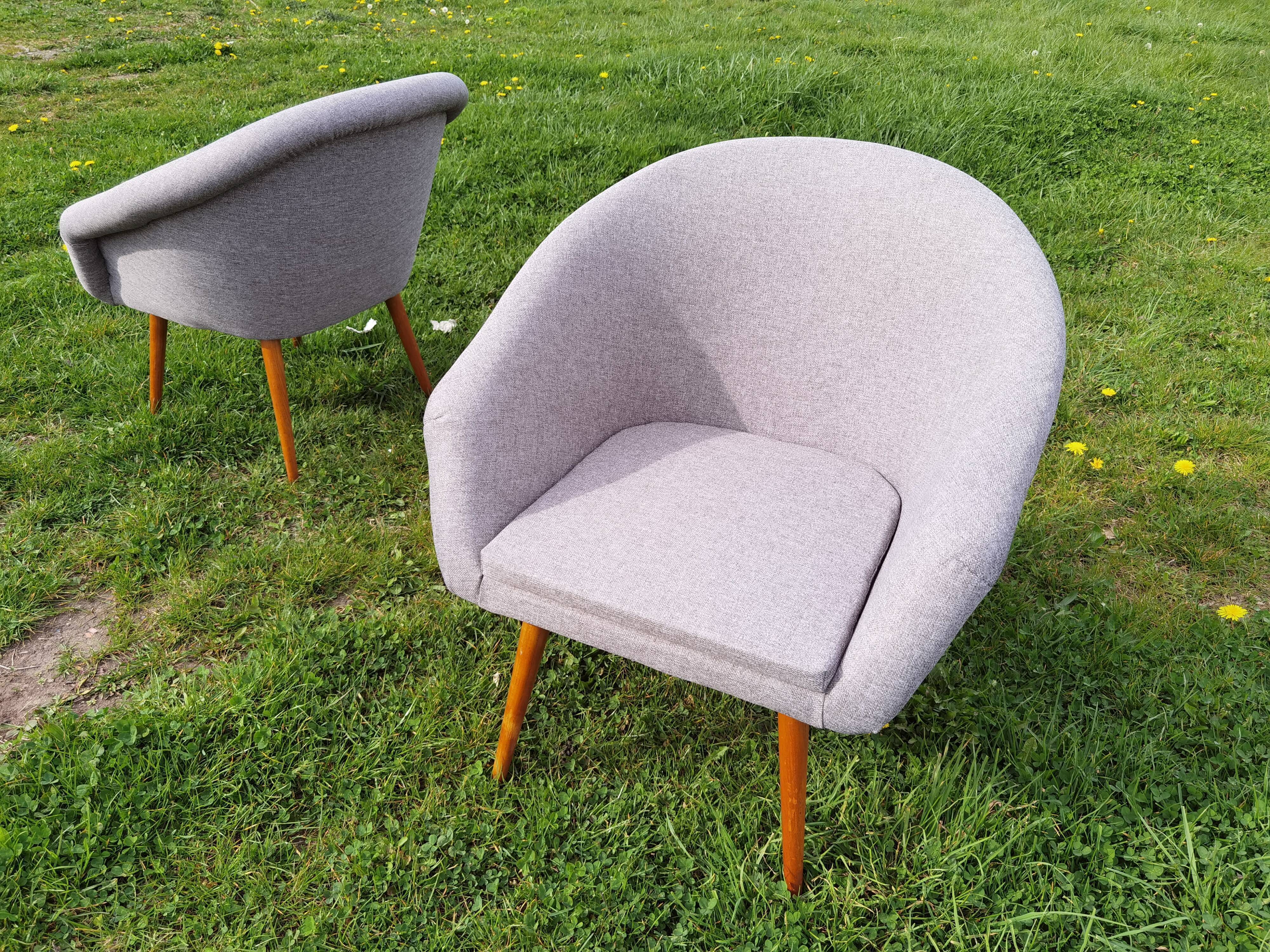Pair of fiber armchair Miroslav Navratil gray