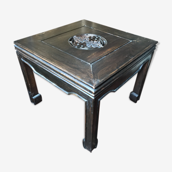 Ethnic table with glass top