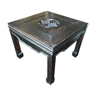 Table ethnique avec plateau en verre