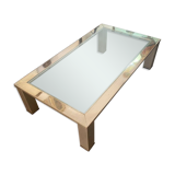 Coffee table - steel and glass - france - 1970 - 20th century