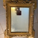 Old gilded mirror with pediment in faisseaux, Napoleon III