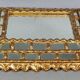 Mirror with reverse edges, carved wooden frame, vintage 50s, C942.