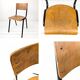 Chaise d’école vintage en bois et métal – style industriel, années 60