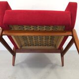 DANISH DESIGN ARMCHAIR IN WOOL & TEAK WOOD, 1970S