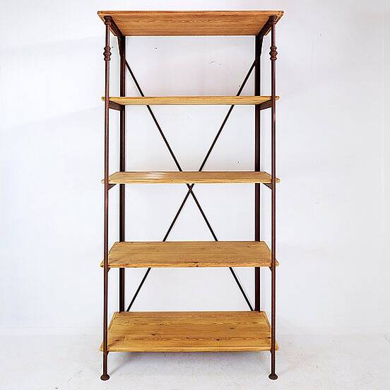 Wooden and metal shelf