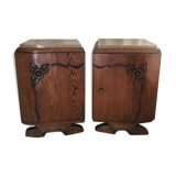 Set of 2 art deco-style bedside tables