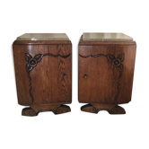 Paire de 2 tables de chevets style art déco