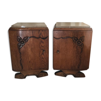 Set of 2 art deco-style bedside tables