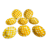 Set of 8 hollow plates Digoin yellow Scottish model 50-60s