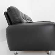1970s 3-Seater Sofa in Black Leather,Italy