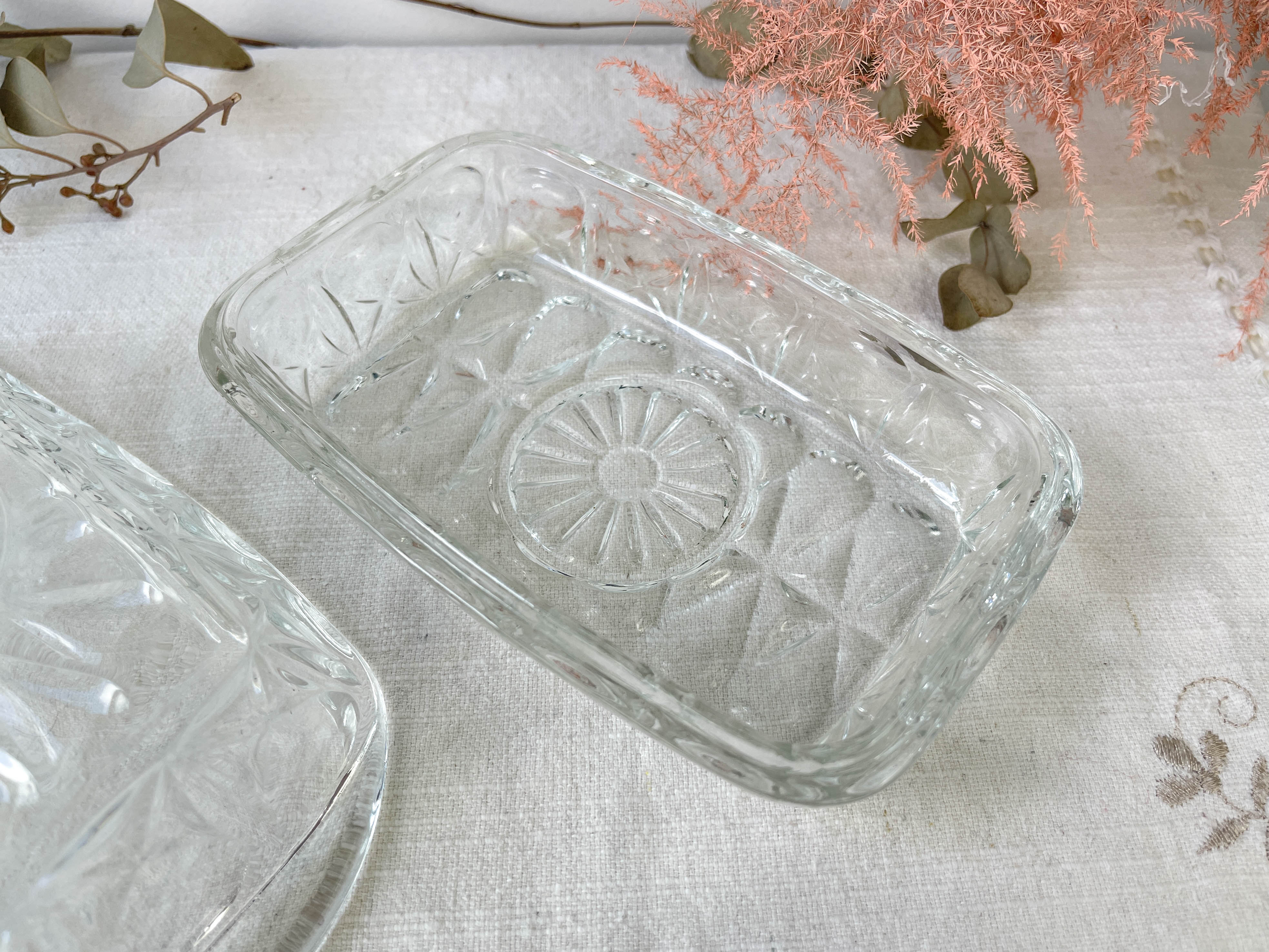 Vintage glass butter maker made in france reims
