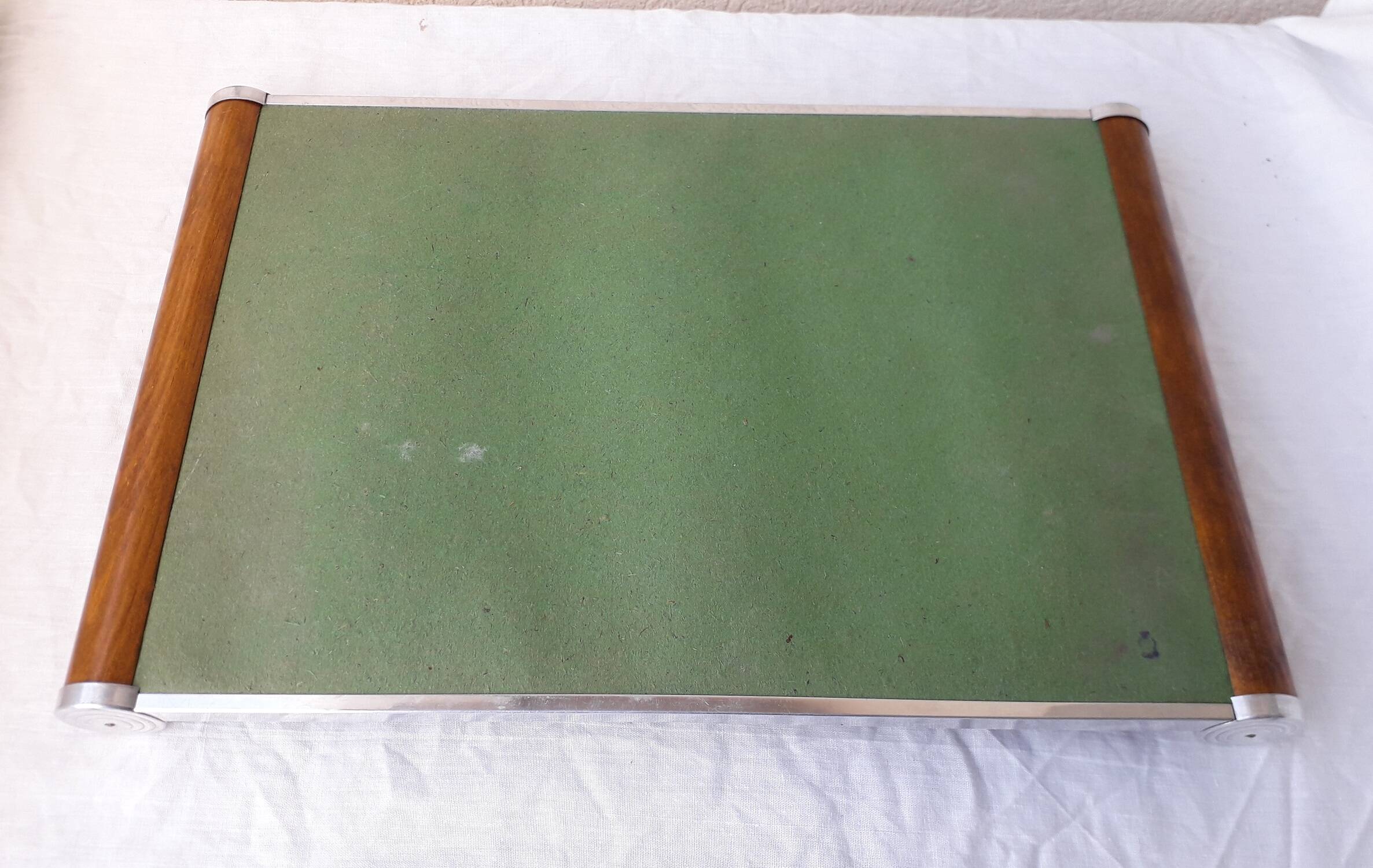 Mirror and wood tray