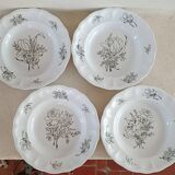 4 assiettes creuses en faïence de Lunéville