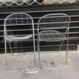 Paire de chaises pliantes en filet "aland" Niels Gammelgaard (?), chrome, 1970