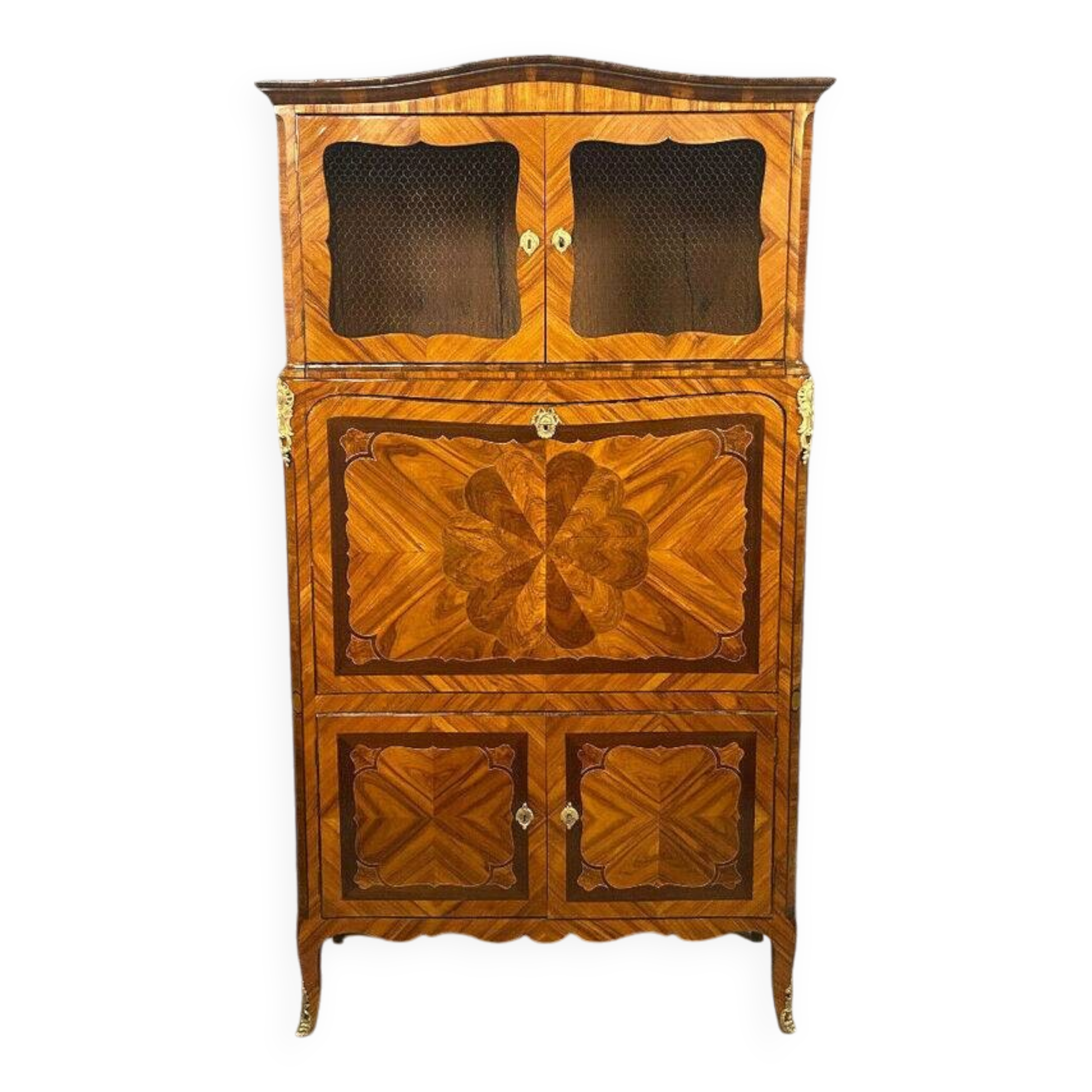Louis XV period guillotine secretary in marquetry