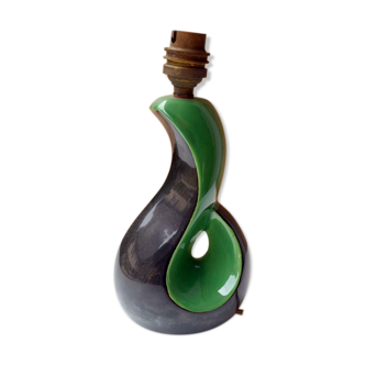 Vintage green and black ceramic lamp foot