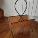 Metal and rattan magazine rack