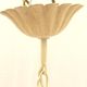 Vintage chandelier bouquet of blue flowers 5 candles in painted sheet metal.