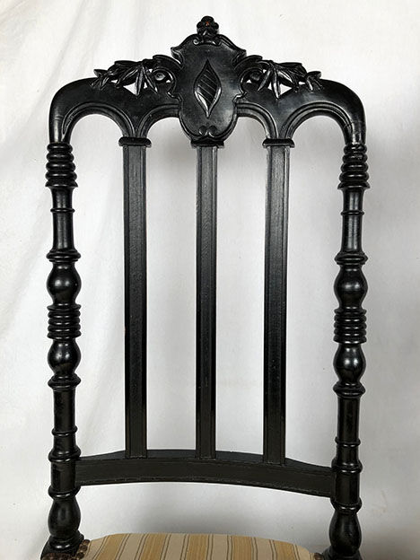 Set of two nanny chairs, blackened wood, Napoleon III