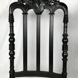Set of two nanny chairs, blackened wood, Napoleon III