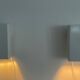 Pair of minimalist white metal wall lights from the mid-century, 1960, Germany.