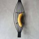 Corbeille à fruits en fil d'acier noire minimaliste années 50
