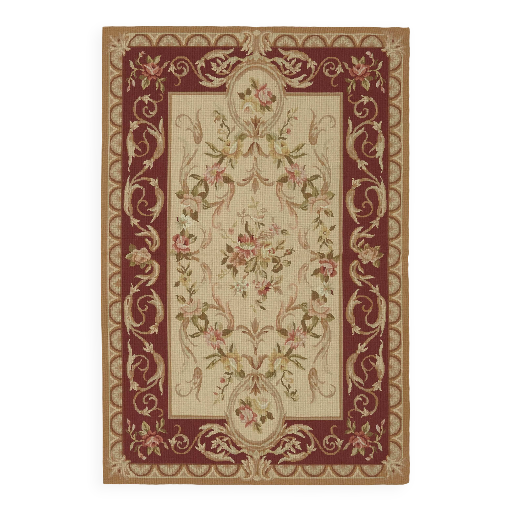 Handmade Vintage Flatweave Needlepoint Kilim 122 cm x 183 cm