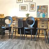 Series of 6 mismatched bistro chairs Baumann and Gizycko