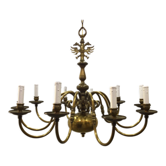 Lustre Hollandais 10 Lumières Aigle Bicéphale