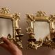 Appliques en laiton antique avec miroirs, Suède