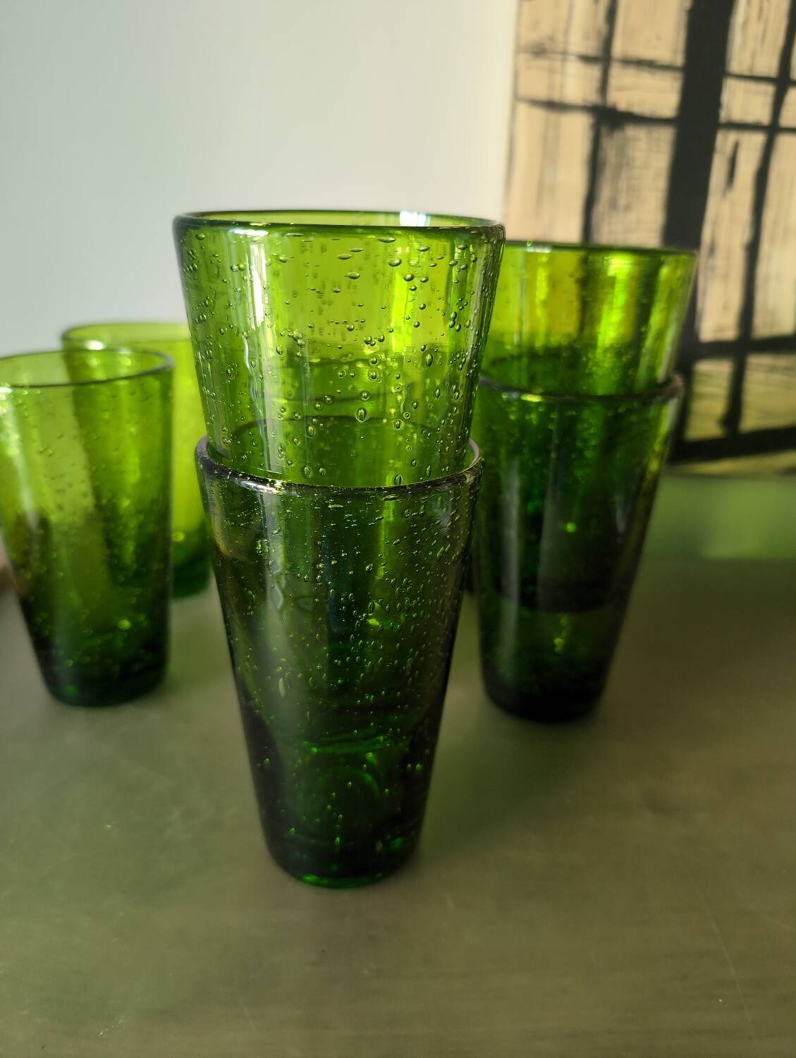 9 Vintage Blown Glass Glasses