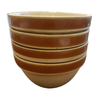 Set of 4 stoneware ramekins Gien, 80s
