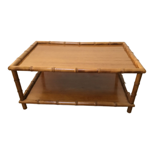 table basse bois tourné - bambou