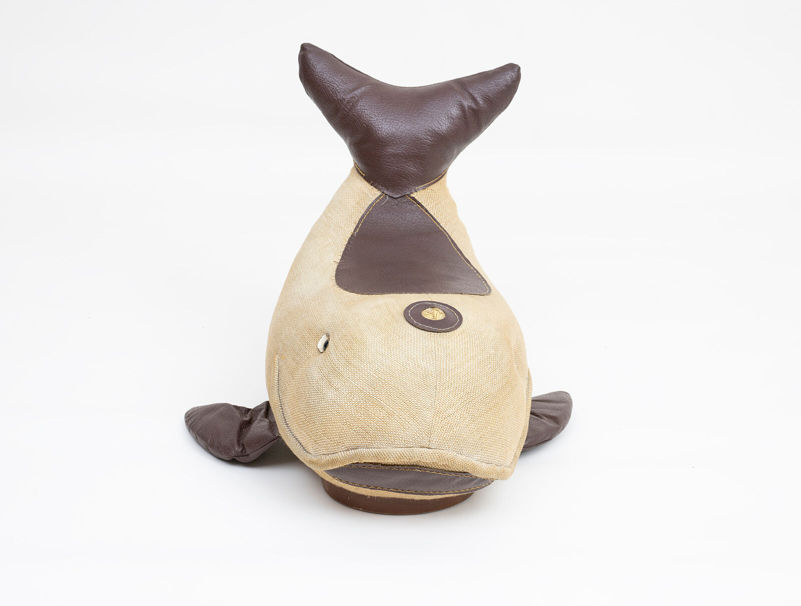 Vintage whale therapeutic toy by Renate Müller for H. Josef Leven, Sonneberg, 1960s