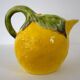 Pichet barbotine forme citron vintage