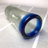 Handmade cobalt blue tequila glasses made of recycled glass