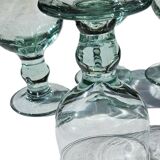 6 Gros Verres A Eau En Verre Vert Biot