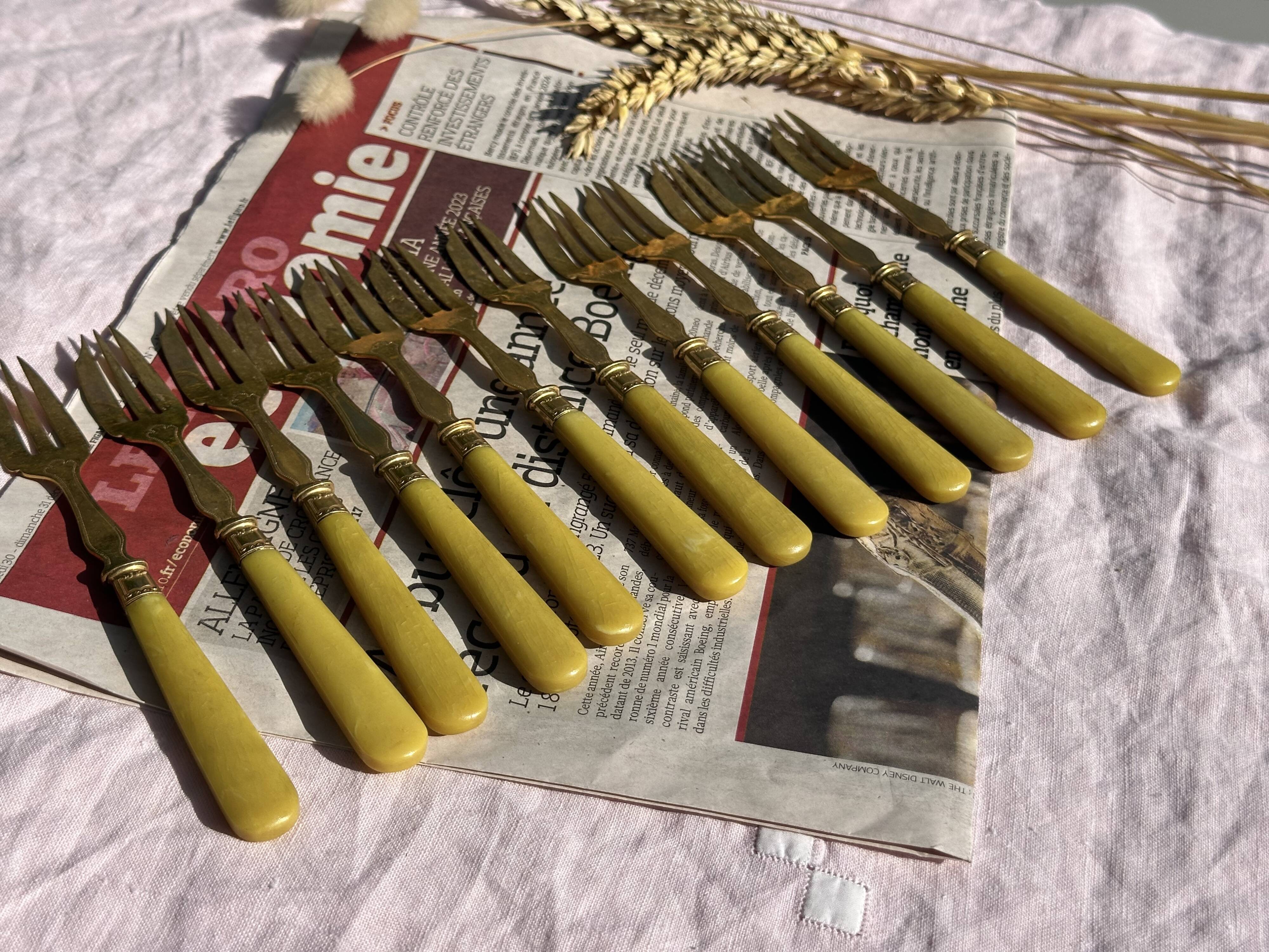 Set of 12 Dessert Cutlery - 1930s - Vintage Dessert Forks