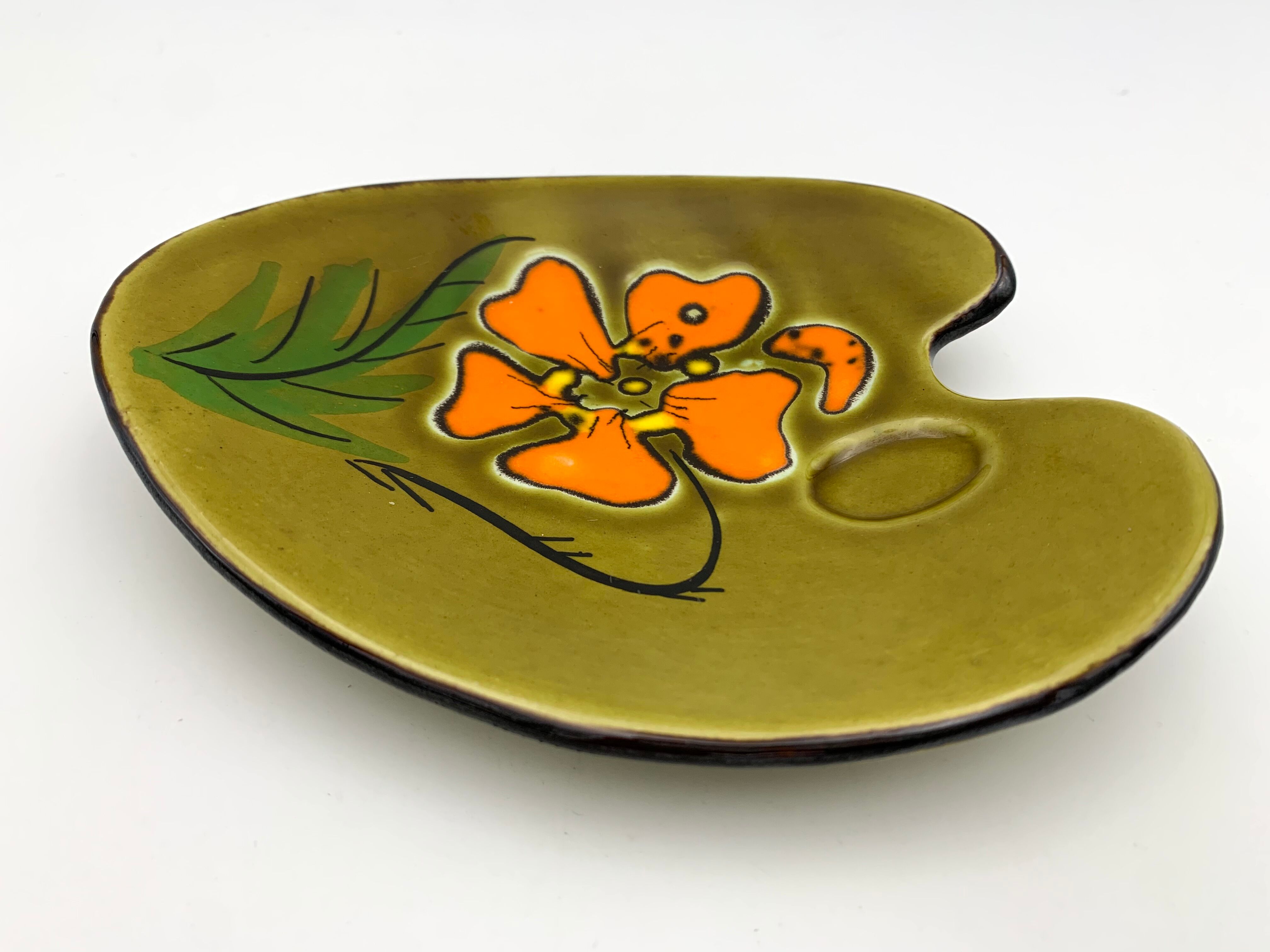 Vintage enameled ceramic bowl signed POET-LAVAL - 1960s.