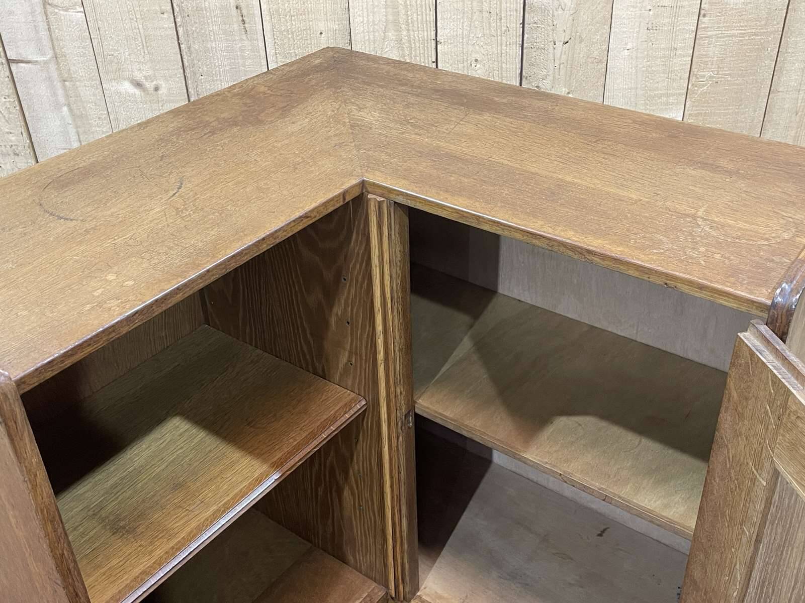 1950s oak corner cabinet