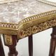 Table auxiliaire en bois, marbre et laiton, France années 1950