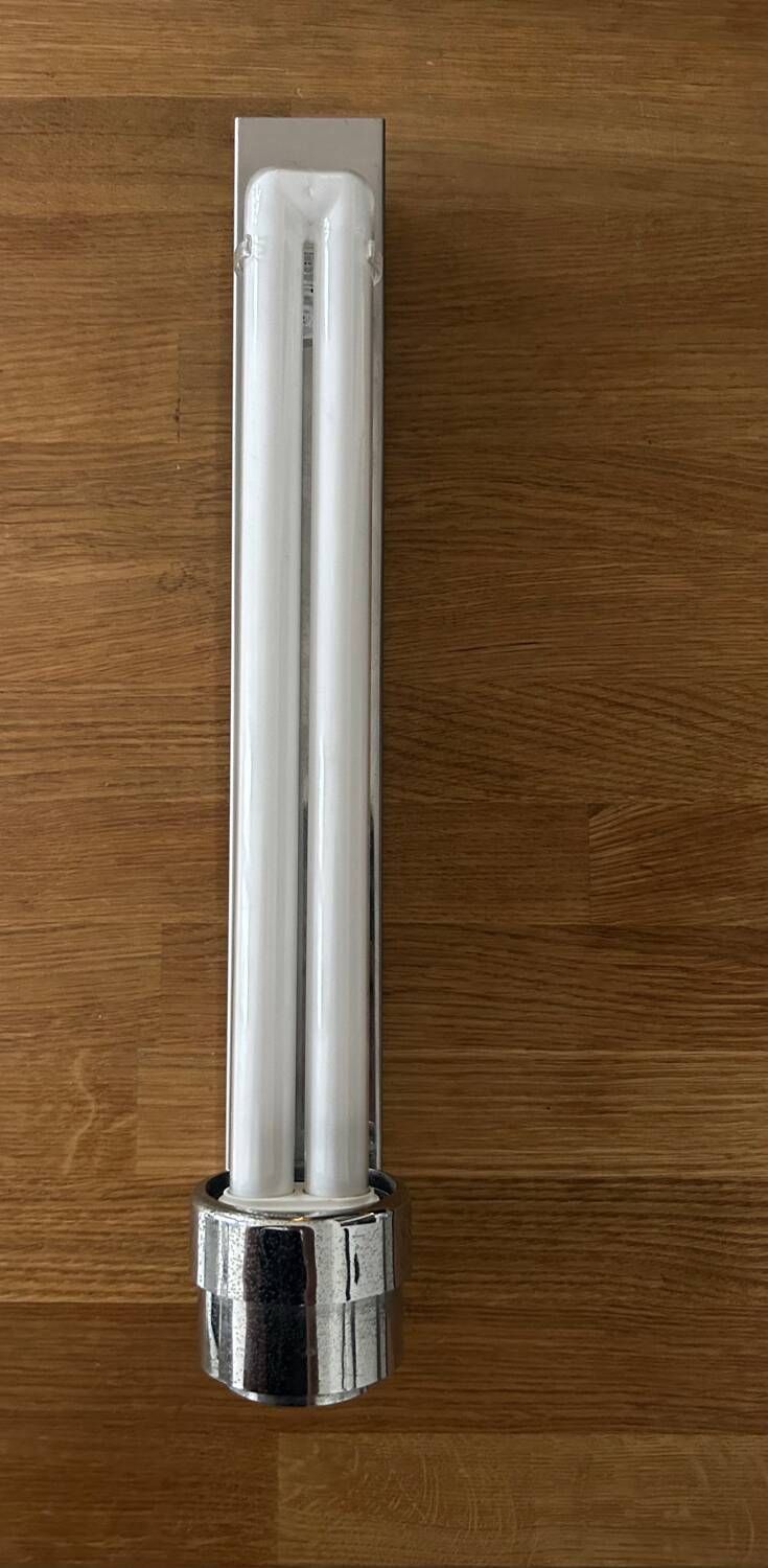 Pair of vintage wall lights, chromed metal, Italy 1970